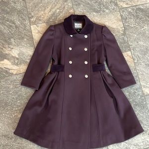 Rothschild purple wool and velvet coat size 6